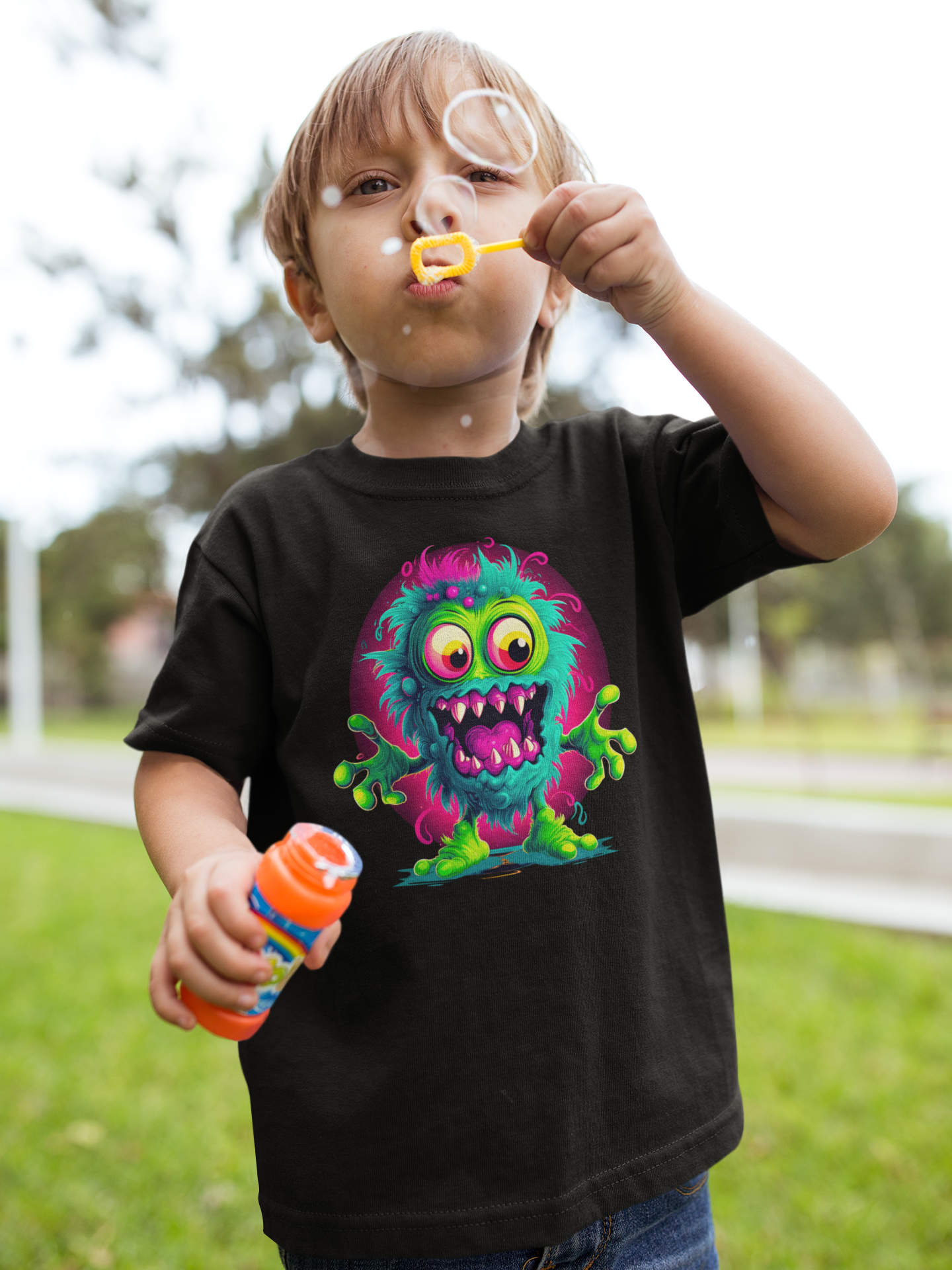 DTF Funny Cartoon Tee, Zombie Monster, Kids T-shirt, Custom DTF, Kids Tee, Direct To Film - River Front Creations Store
