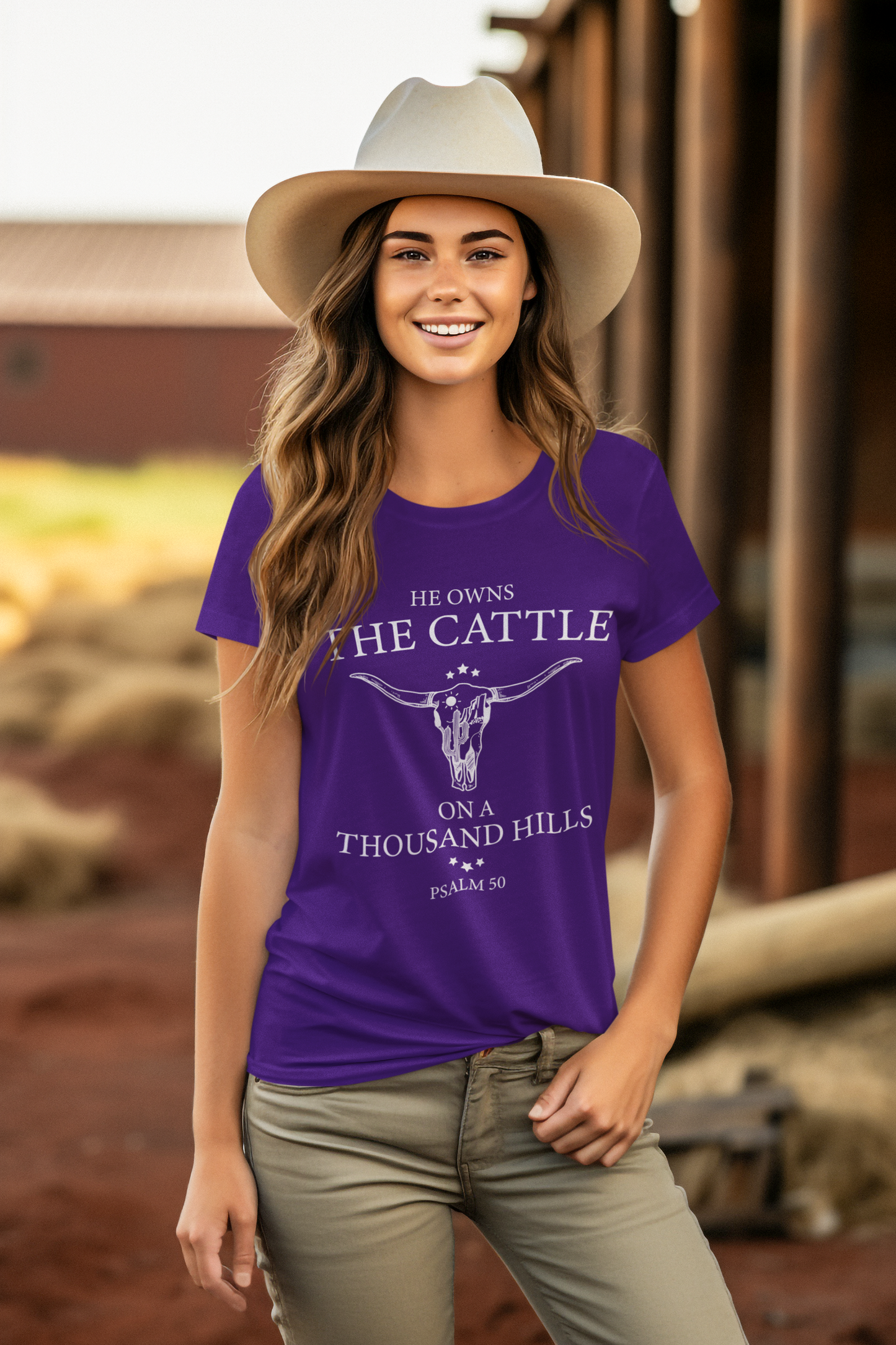 He owns the cattle on a thousand hills - Unisex Heavy Cotton Tee - River Front Creations Store