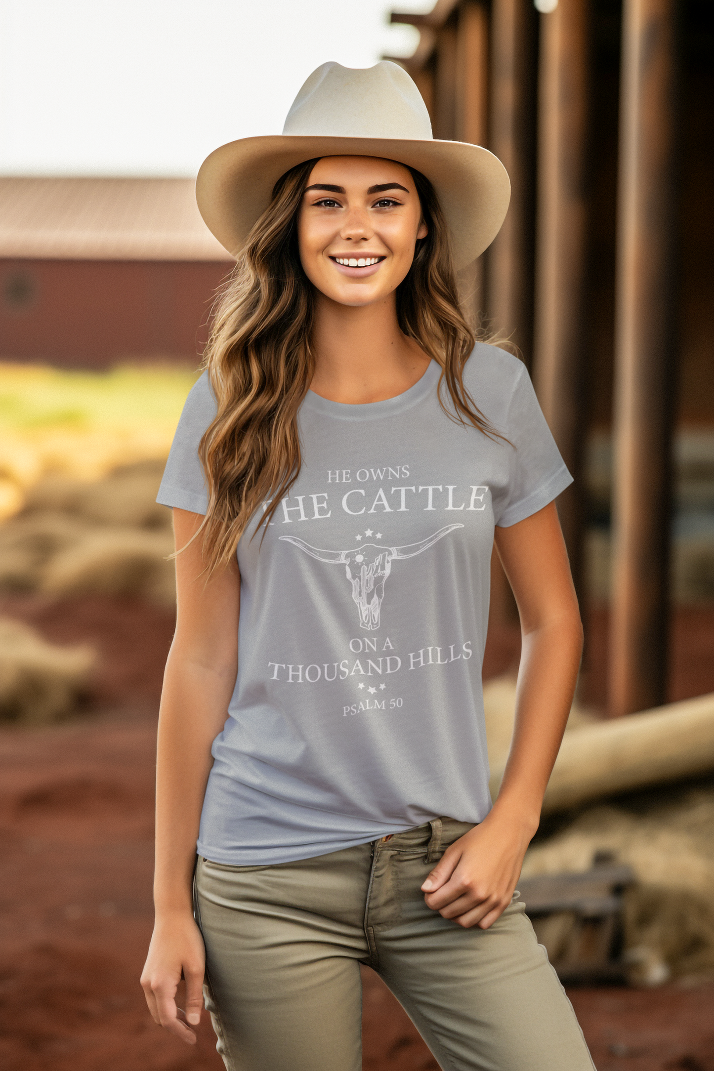 He owns the cattle on a thousand hills - Unisex Heavy Cotton Tee - River Front Creations Store