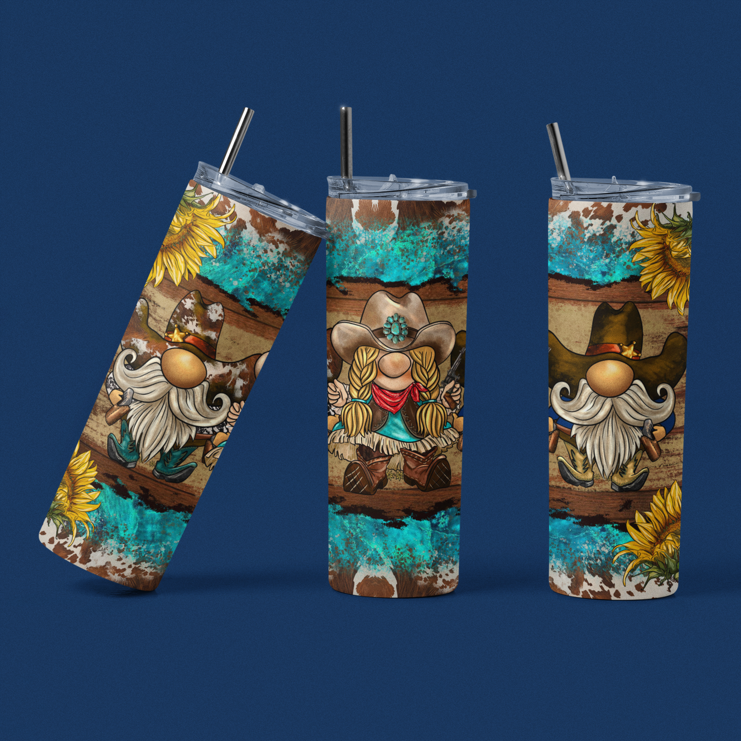Western Turquoise Gnome Stainless Steel Tumbler - River Front Creations Store
