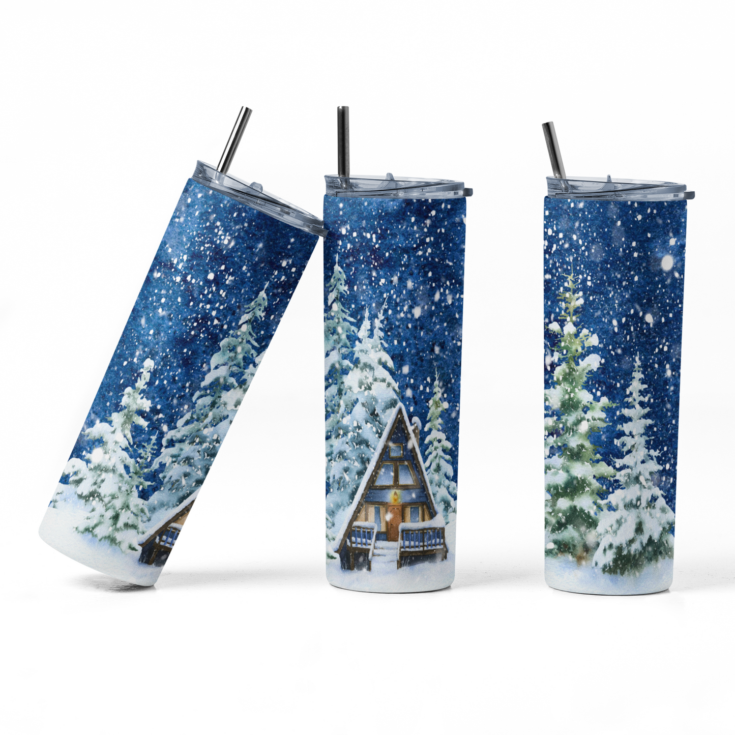 Winter Night Skinny Tumbler - River Front Creations Store