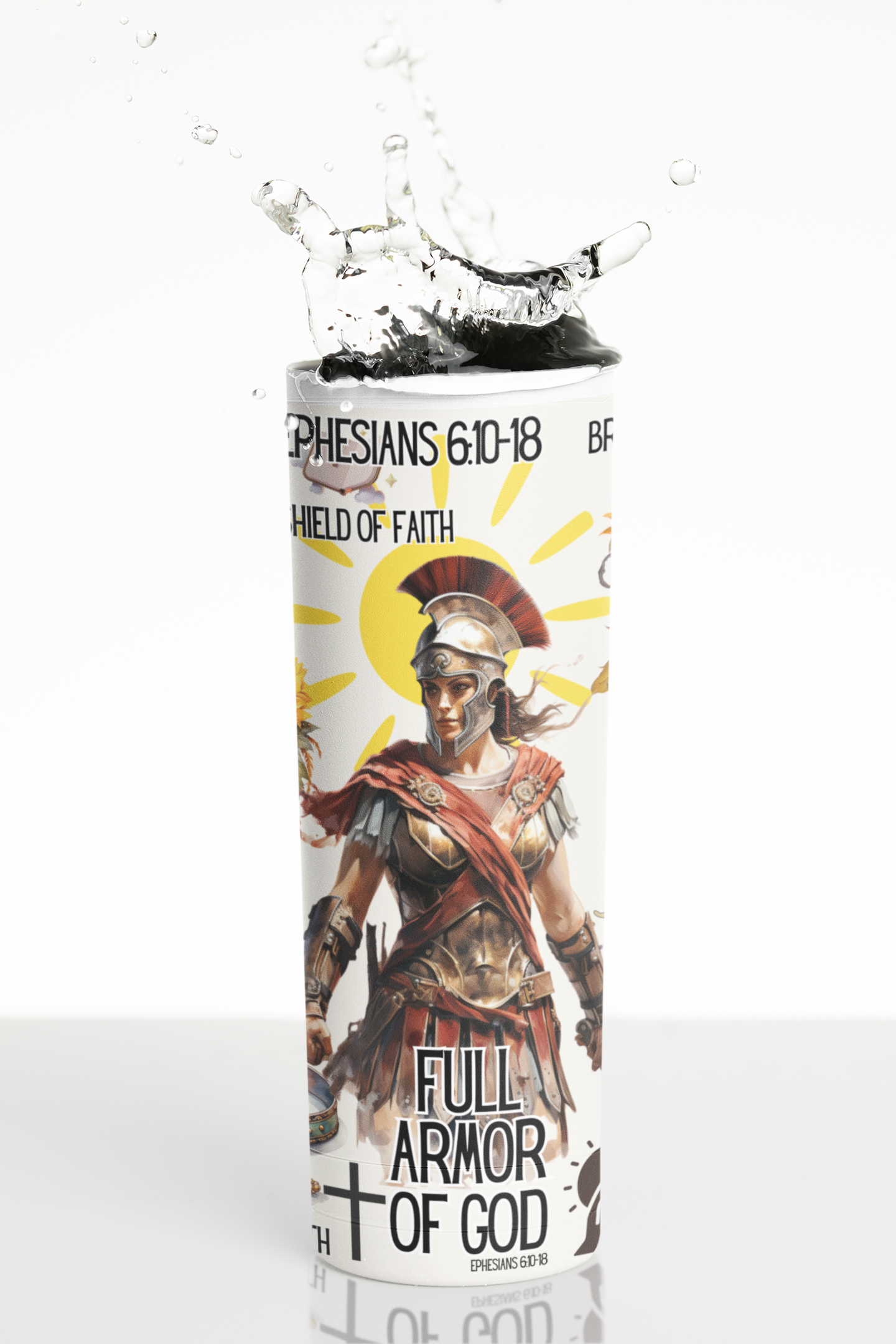 Armor of God Skinny Tumbler, Sublimation Prayer Warriors Design Christian Tumbler - River Front Creations Store