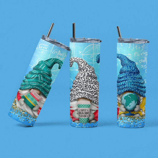 Best Teacher Ever Gnome Tumbler, 304 Stainless Steel, Dual-walled - River Front Creations Store