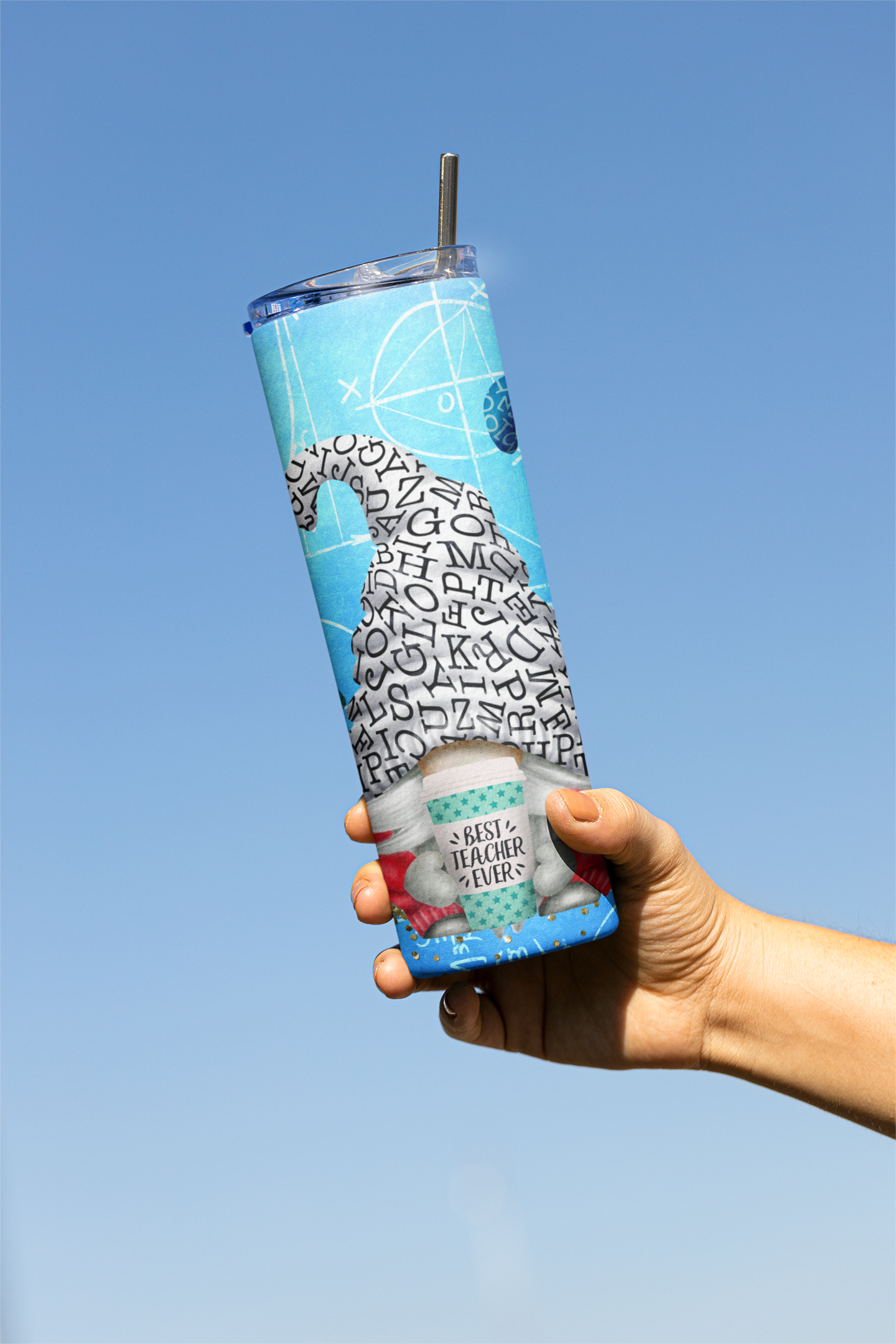 Best Teacher Ever Gnome Tumbler, 304 Stainless Steel, Dual-walled - River Front Creations Store