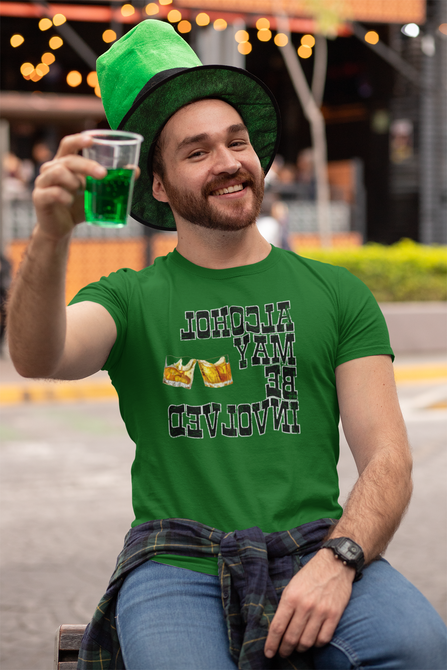 DTF, Alcohol May Be Involved, Black Letter Version, Custom DTF, Direct To Film, Graphic Design, Iron-on Transfer, Irish, St. Patrick's Day - River Front Creations Store