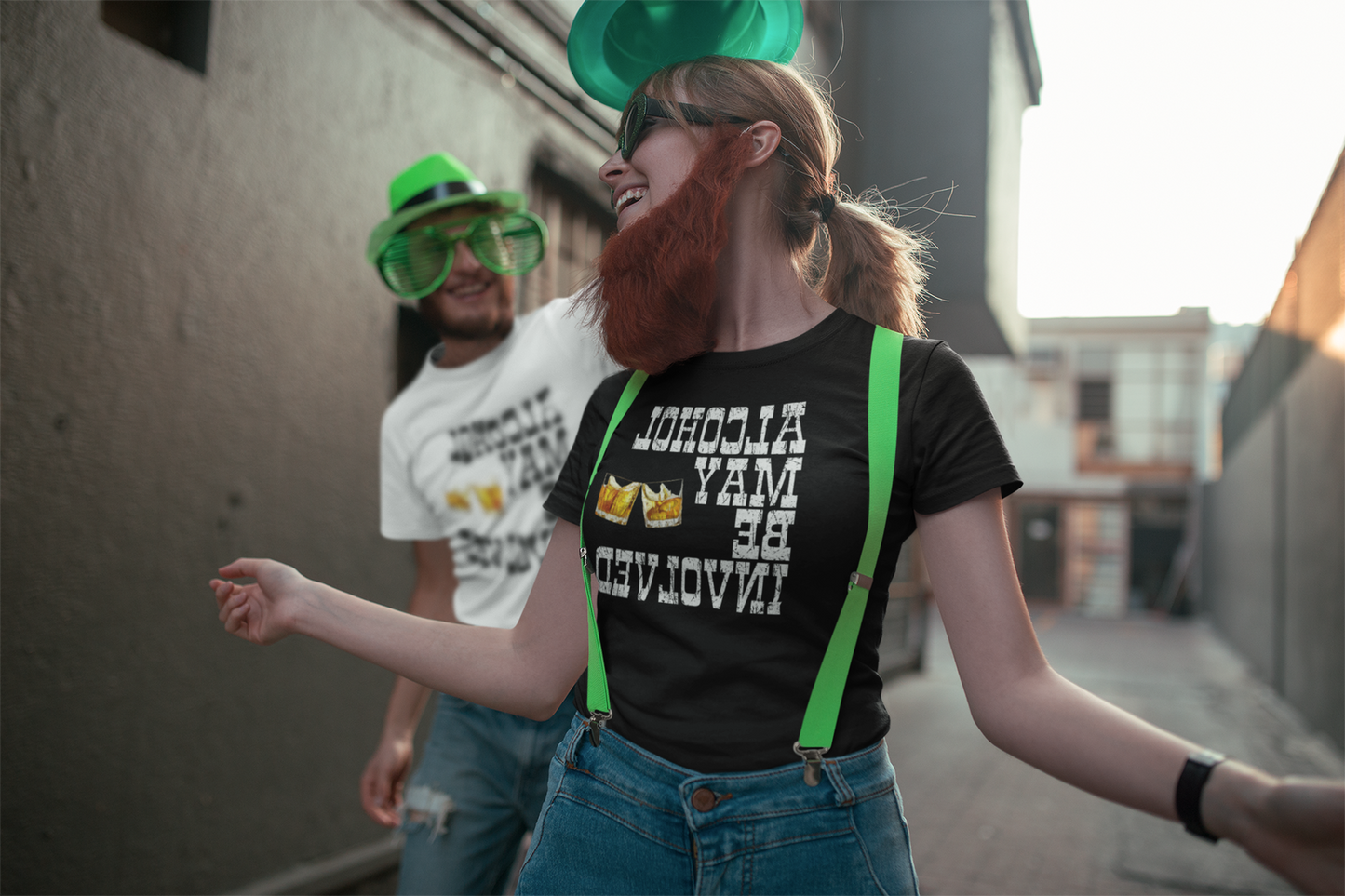 DTF, Alcohol May Be Involved, White Letter Version, Custom DTF, Direct To Film, Graphic Design, Iron-on Transfer, Irish, St. Patrick's Day - River Front Creations Store