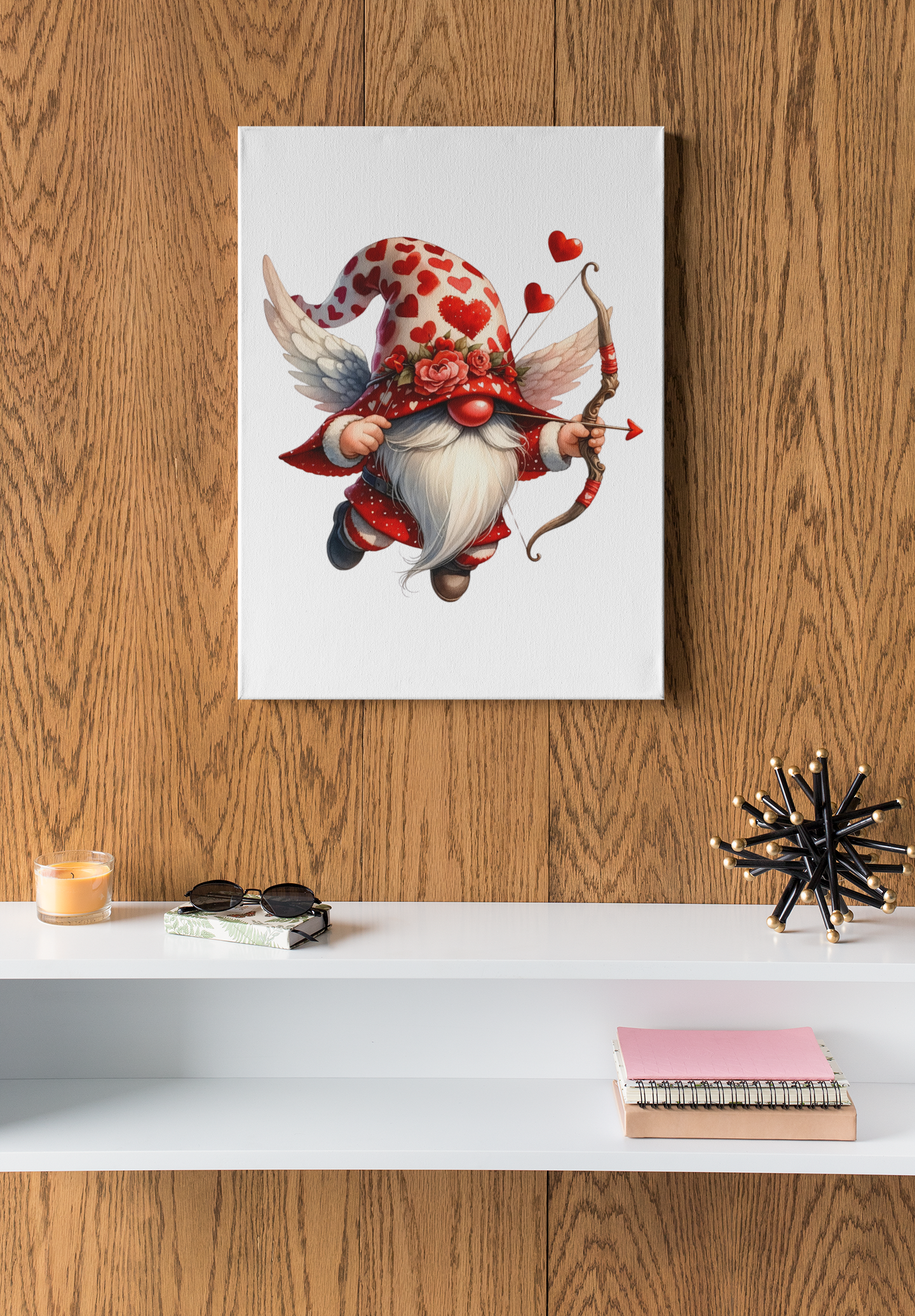 DTF Cupid, Valentine Gnome, Valentine Heart, Valentine, Red Hearts, Colorful DTF, Custom DTF, Direct To Film, Gift, - River Front Creations Store