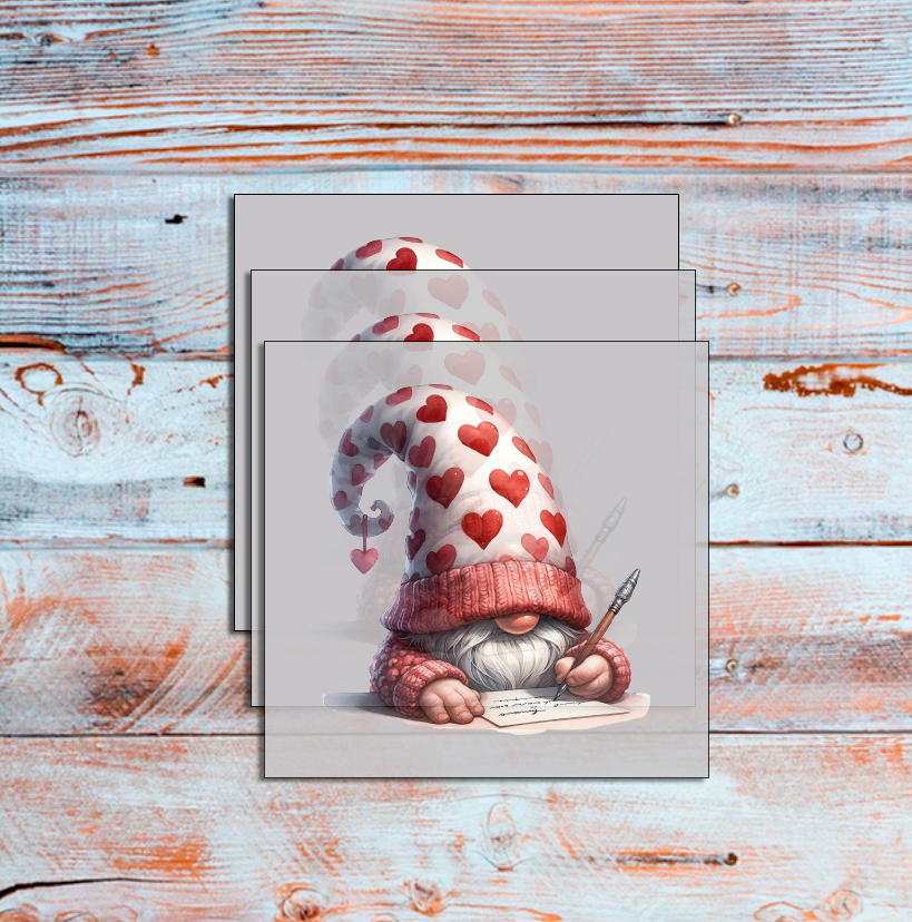 DTF Dear Valentine Gnome, Valentine Gnome, Love Letter, Valentine Heart, Valentine, Red Hearts, Colorful DTF, Custom DTF, Direct To Film, Gift, Love - River Front Creations Store