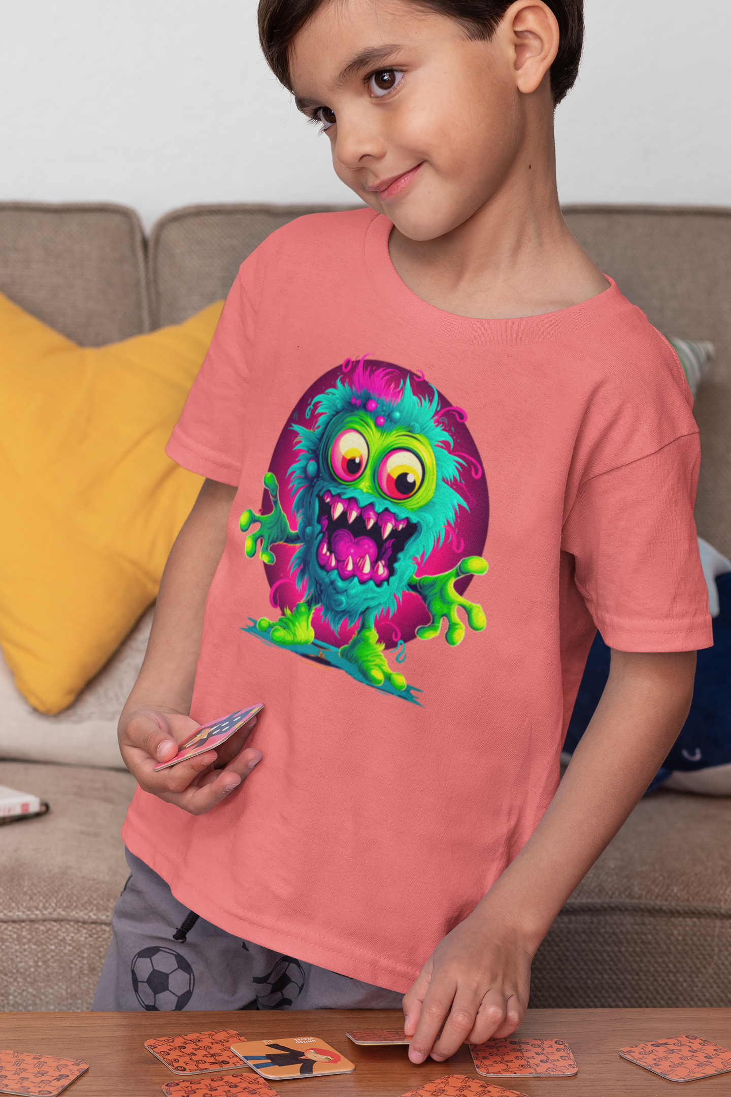 DTF Funny Cartoon Tee,  Zombie Monster, Kids T-shirt,  Custom DTF, Kids Tee, Direct To Film - River Front Creations Store