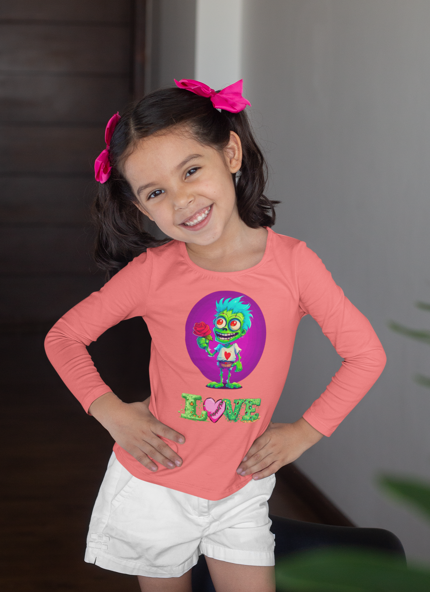 DTF Funny Cartoon Valentine Tee,  Zombie Monster, Valentine, LOVE,  Custom DTF, Direct To Film - River Front Creations Store