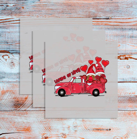 DTF Gnome Loads of Love, Valentine, Gnome Valentine, Custom DTF, Direct To Film Transfer, Valentines, Cute Gnome Valentine, Gift, Couples T-shirt - River Front Creations Store