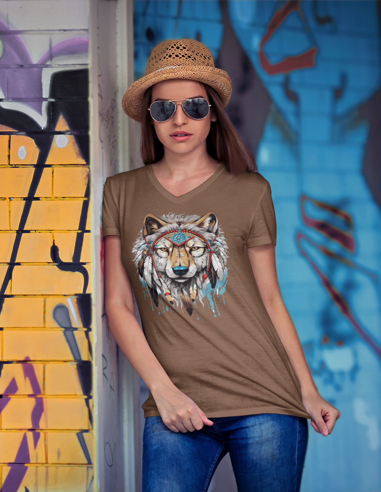 DTF Mystic Wolf Design, Colorful DTF,  Gift, Direct To Film, - River Front Creations Store