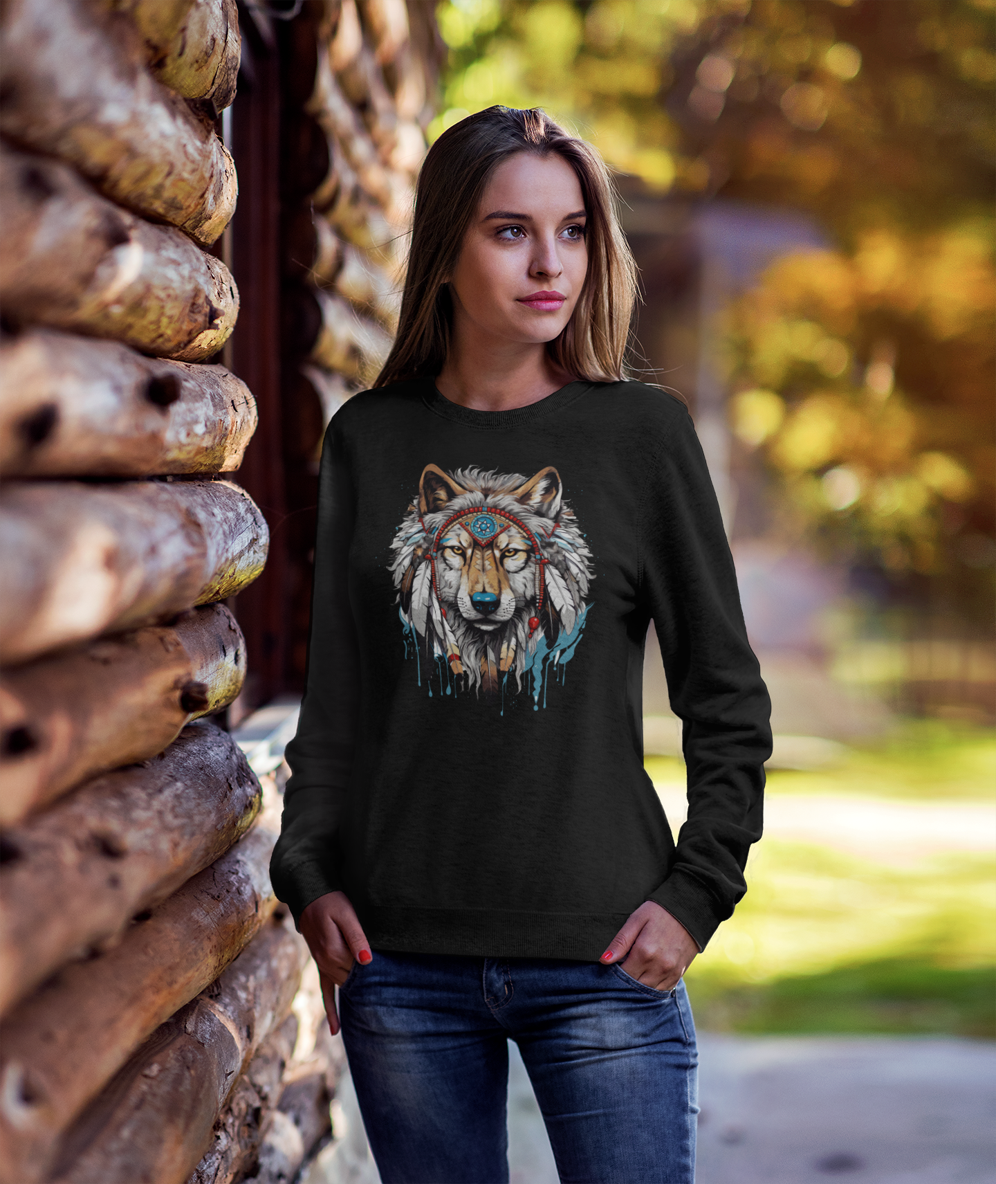 DTF Mystic Wolf Design, Colorful DTF,  Gift, Direct To Film, - River Front Creations Store