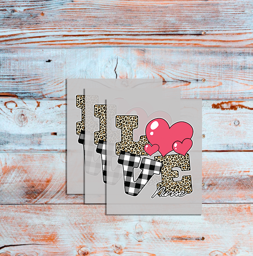 DTF Nurse Love, Red Heart, LOVE, Custom DTF, Direct To Film Transfer, Nurse, Valentine, Valentines, Gift - River Front Creations Store