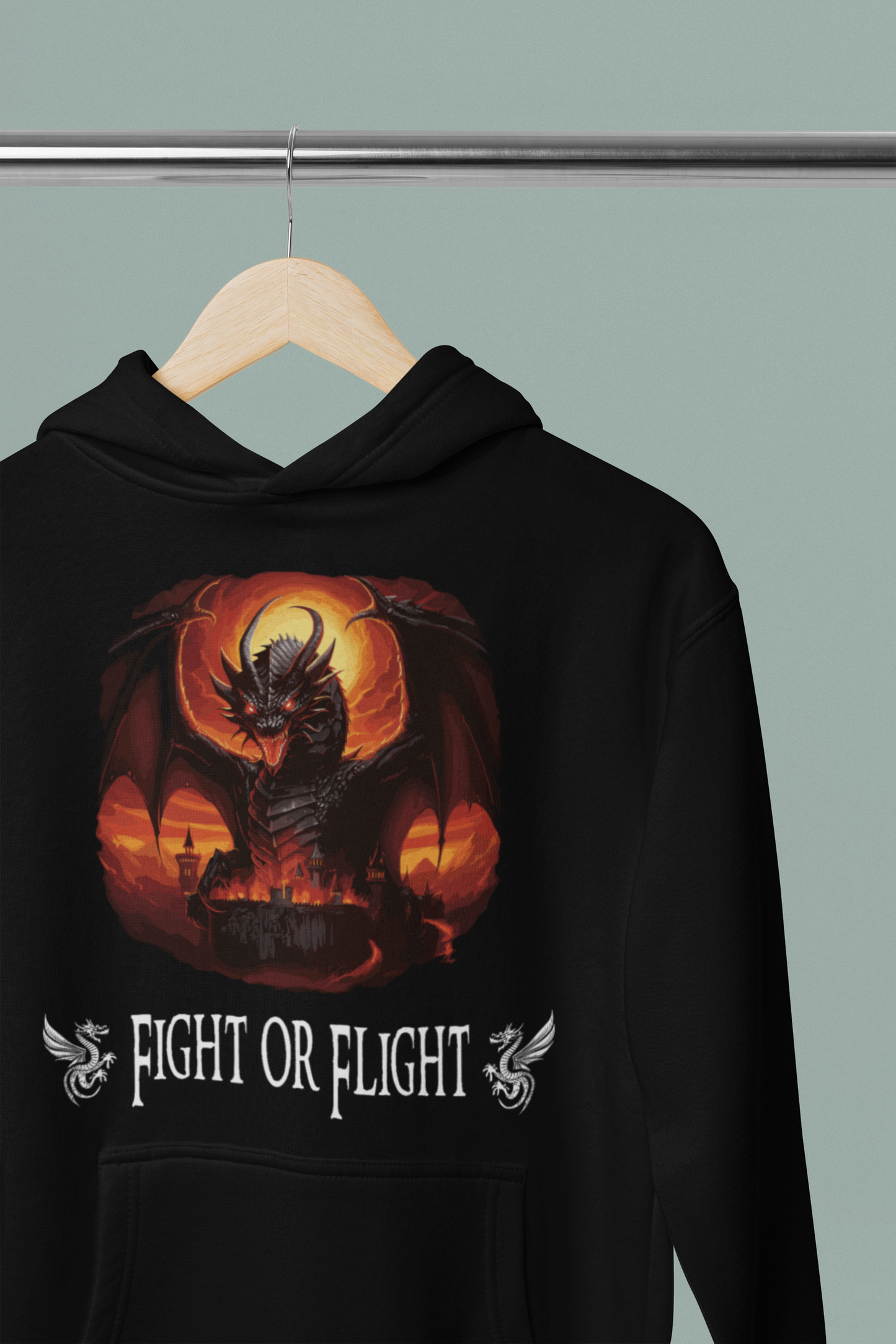 DTF Red Dragon, Role Playing Game, Dungeons, T-shirt, Dragons, Custom DTF, Direct To Film Transfer, Fight or Flight - River Front Creations Store
