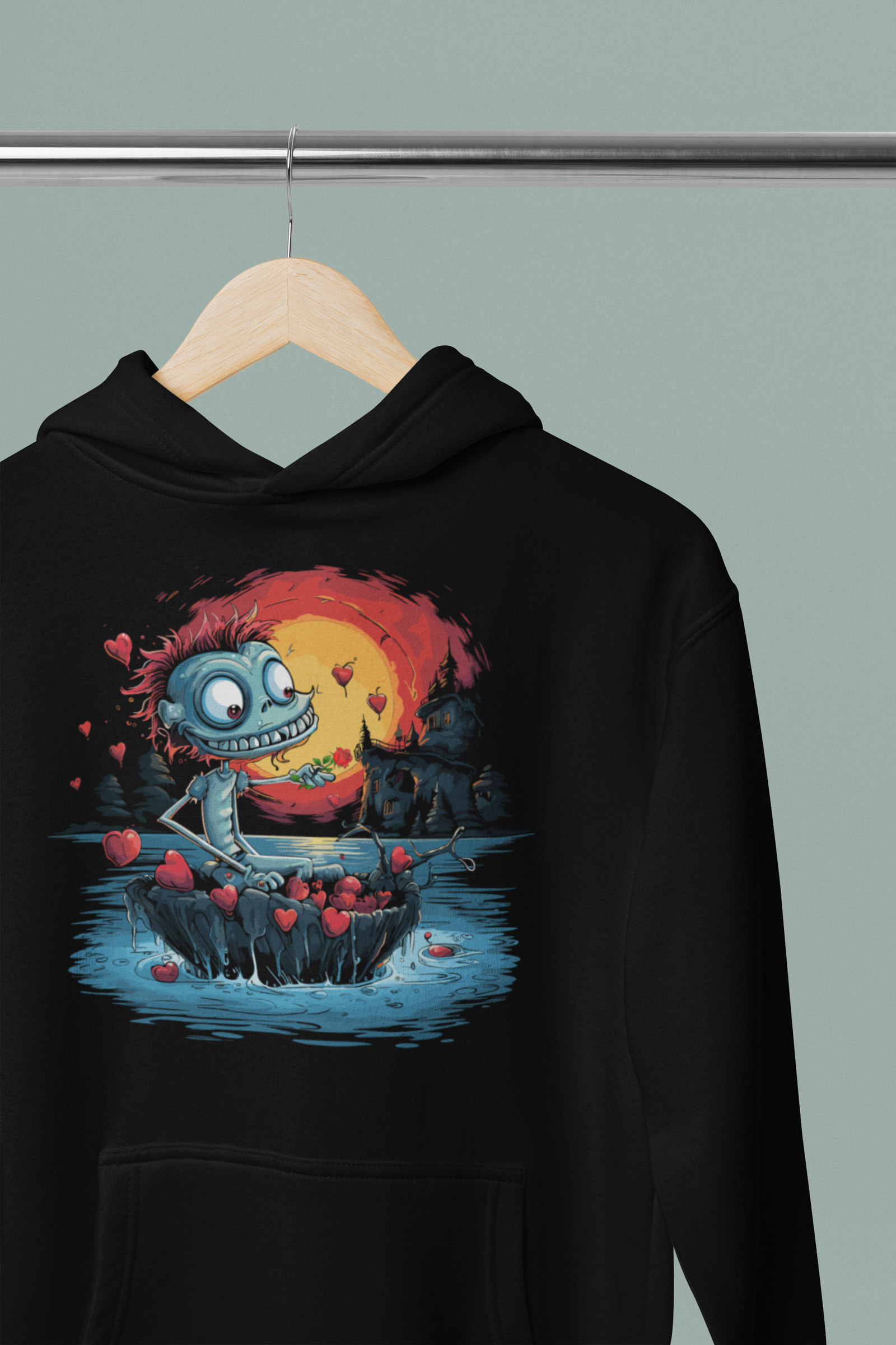 DTF Valentine Zombie Monster, River of Love, Custom DTF, Direct To Film Transfer, Funny T-shirt, Valentines, Valentine, Gift, - River Front Creations Store