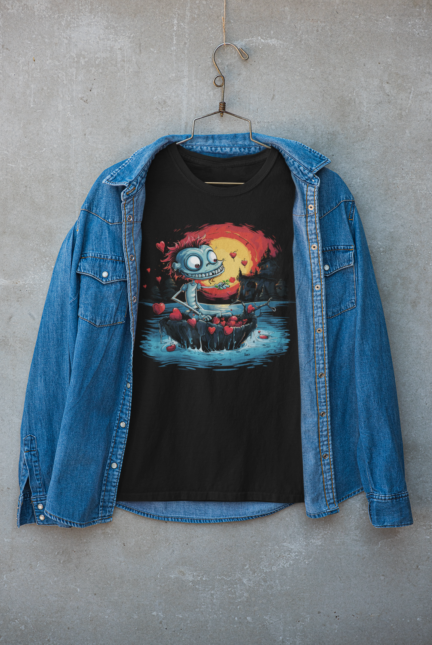 DTF Valentine Zombie Monster, River of Love, Custom DTF, Direct To Film Transfer, Funny T-shirt, Valentines, Valentine, Gift, - River Front Creations Store