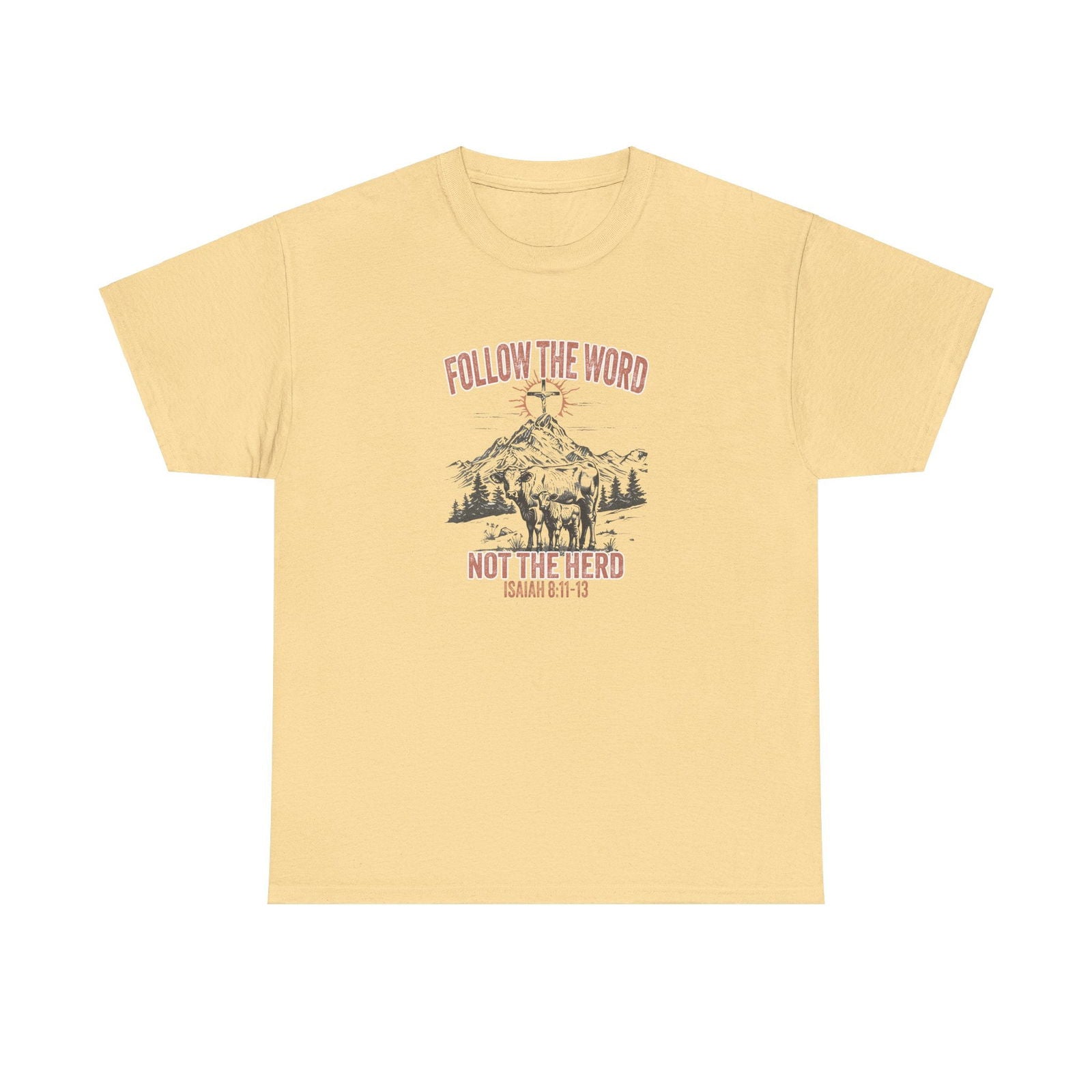 Follow The Word Not The Herd Unisex Heavy Cotton Tee - "Follow the Word, Not the Herd" Isaiah 81:13 - River Front Creations Store