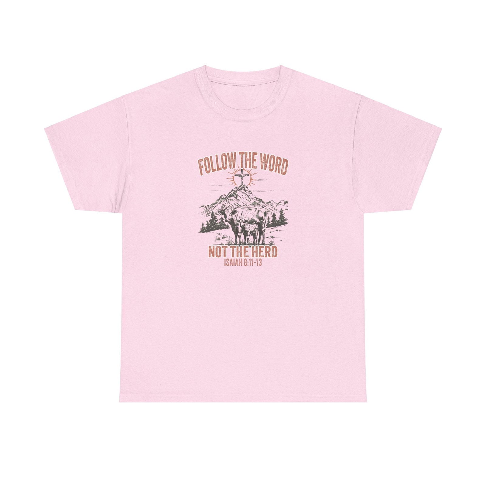 Follow The Word Not The Herd Unisex Heavy Cotton Tee - "Follow the Word, Not the Herd" Isaiah 81:13 - River Front Creations Store