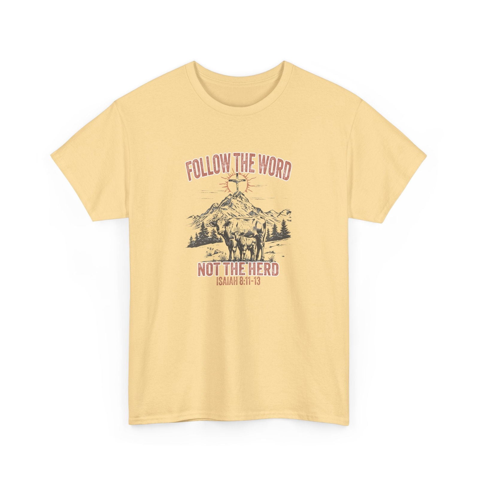 Follow The Word Not The Herd Unisex Heavy Cotton Tee - "Follow the Word, Not the Herd" Isaiah 81:13 - River Front Creations Store