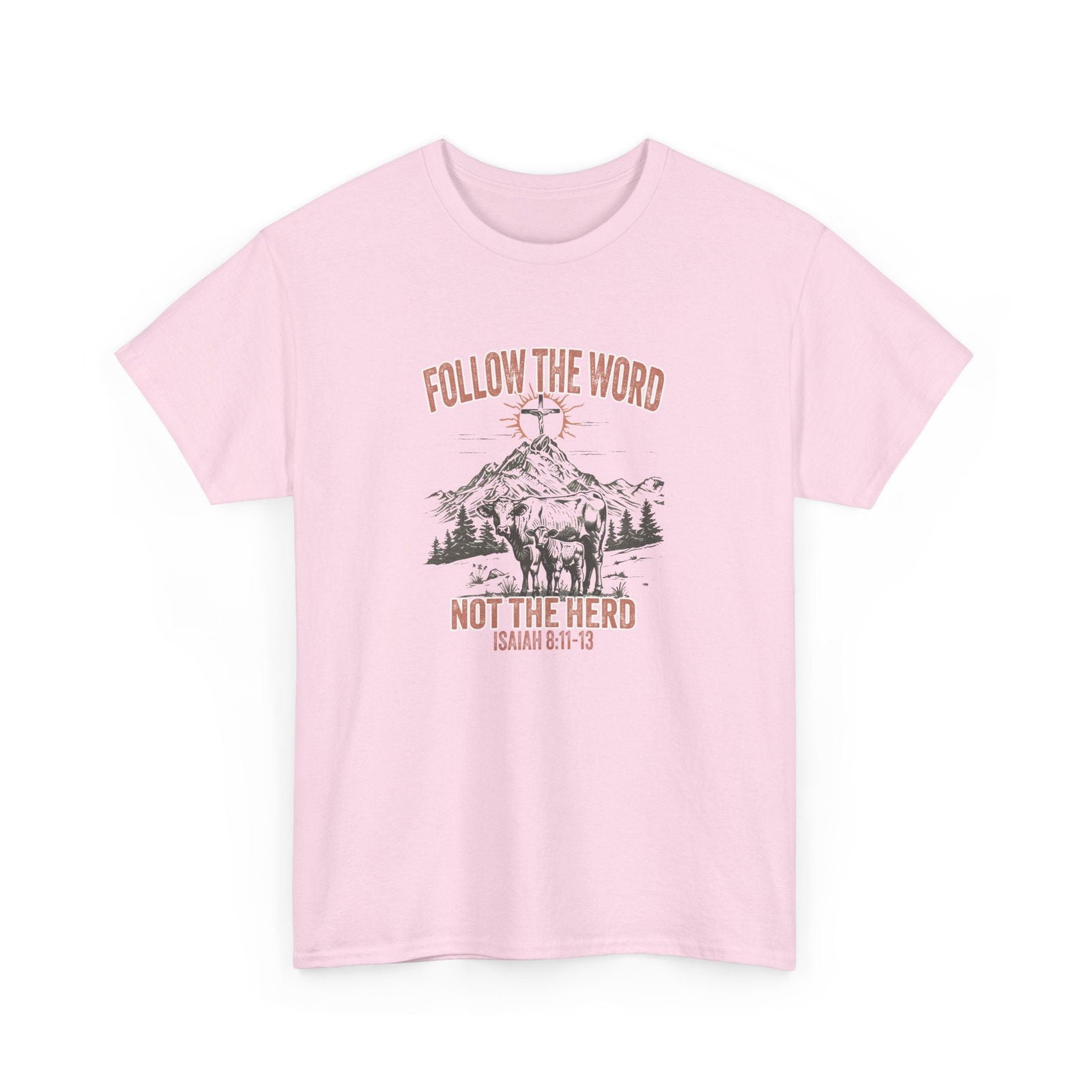 Follow The Word Not The Herd Unisex Heavy Cotton Tee - "Follow the Word, Not the Herd" Isaiah 81:13 - River Front Creations Store