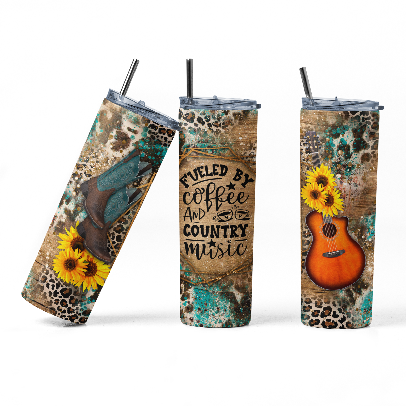 Fueled By Coffee and Country Music Stainless Steel Tumbler - River Front Creations Store