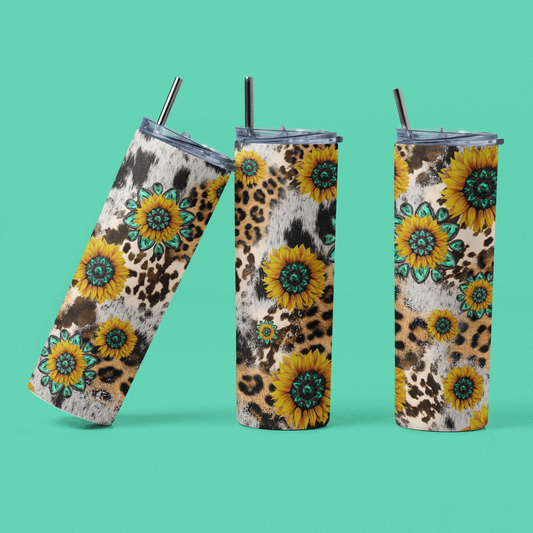 Gemstone Sunflower Stainless Steel Tumbler - River Front Creations Store