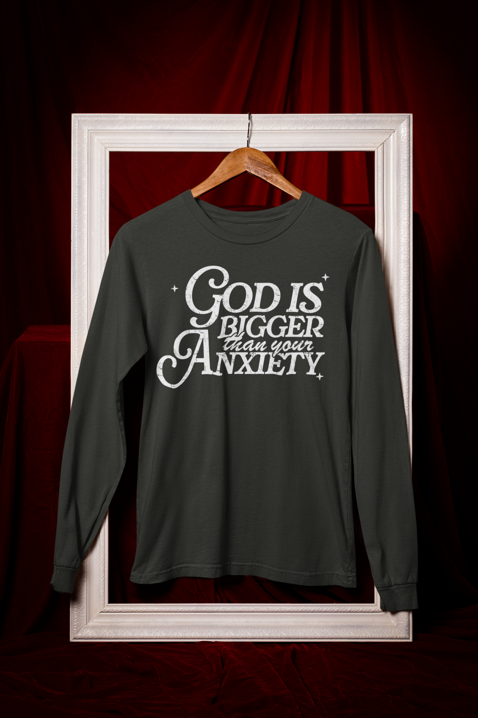 God Is Bigger Than Your Anxiety - Unisex Cotton Shirt - River Front Creations Store