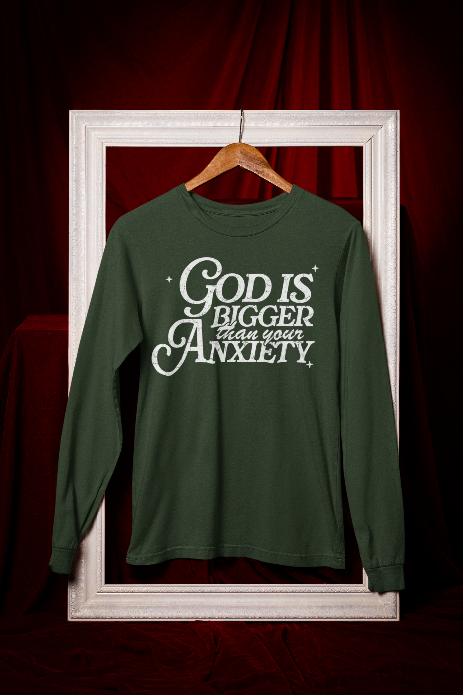 God Is Bigger Than Your Anxiety - Unisex Cotton Shirt - River Front Creations Store