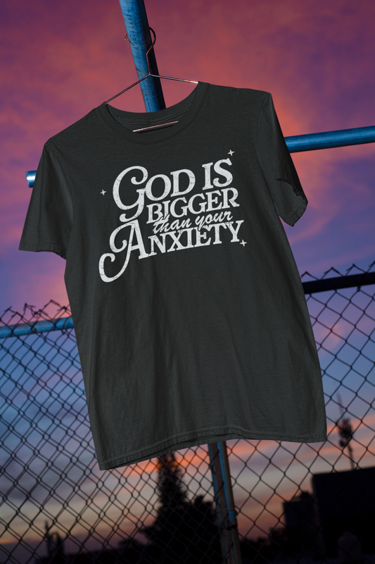 God Is Bigger Than Your Anxiety - Unisex Heavy Cotton Tee - River Front Creations Store