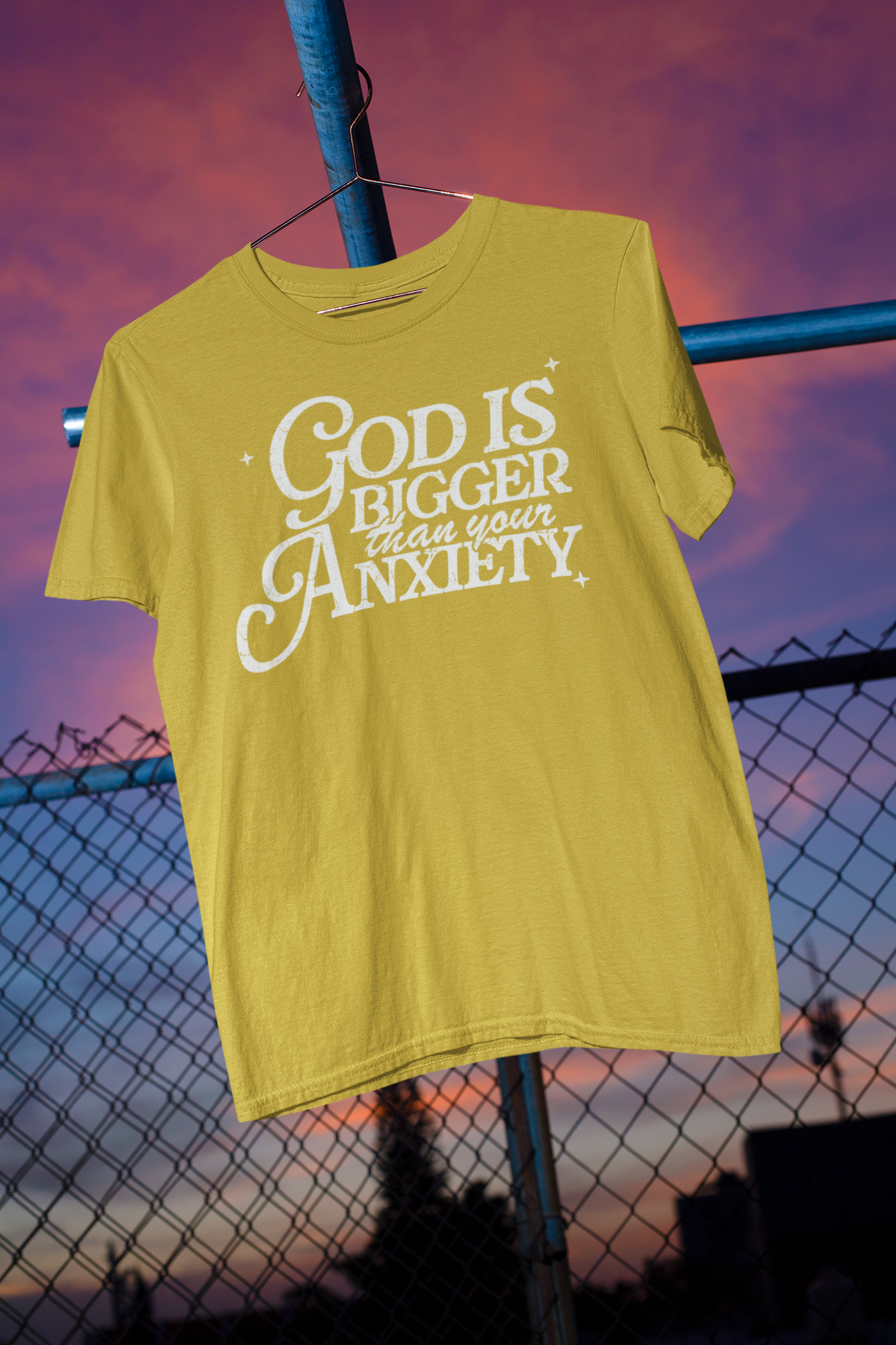 God Is Bigger Than Your Anxiety - Unisex Heavy Cotton Tee - River Front Creations Store