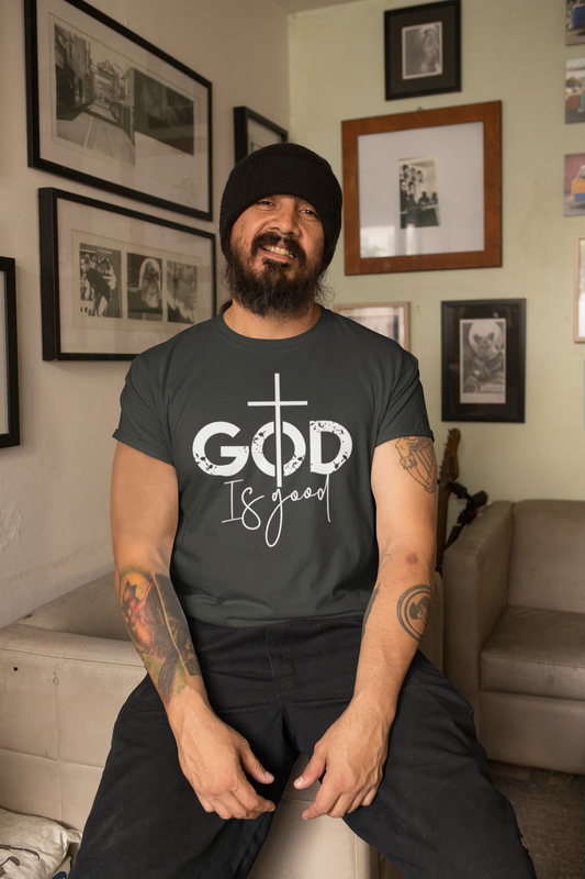 God Is Good Unisex Heavy Cotton Tee - Faith-Based Graphic T-Shirt - River Front Creations Store