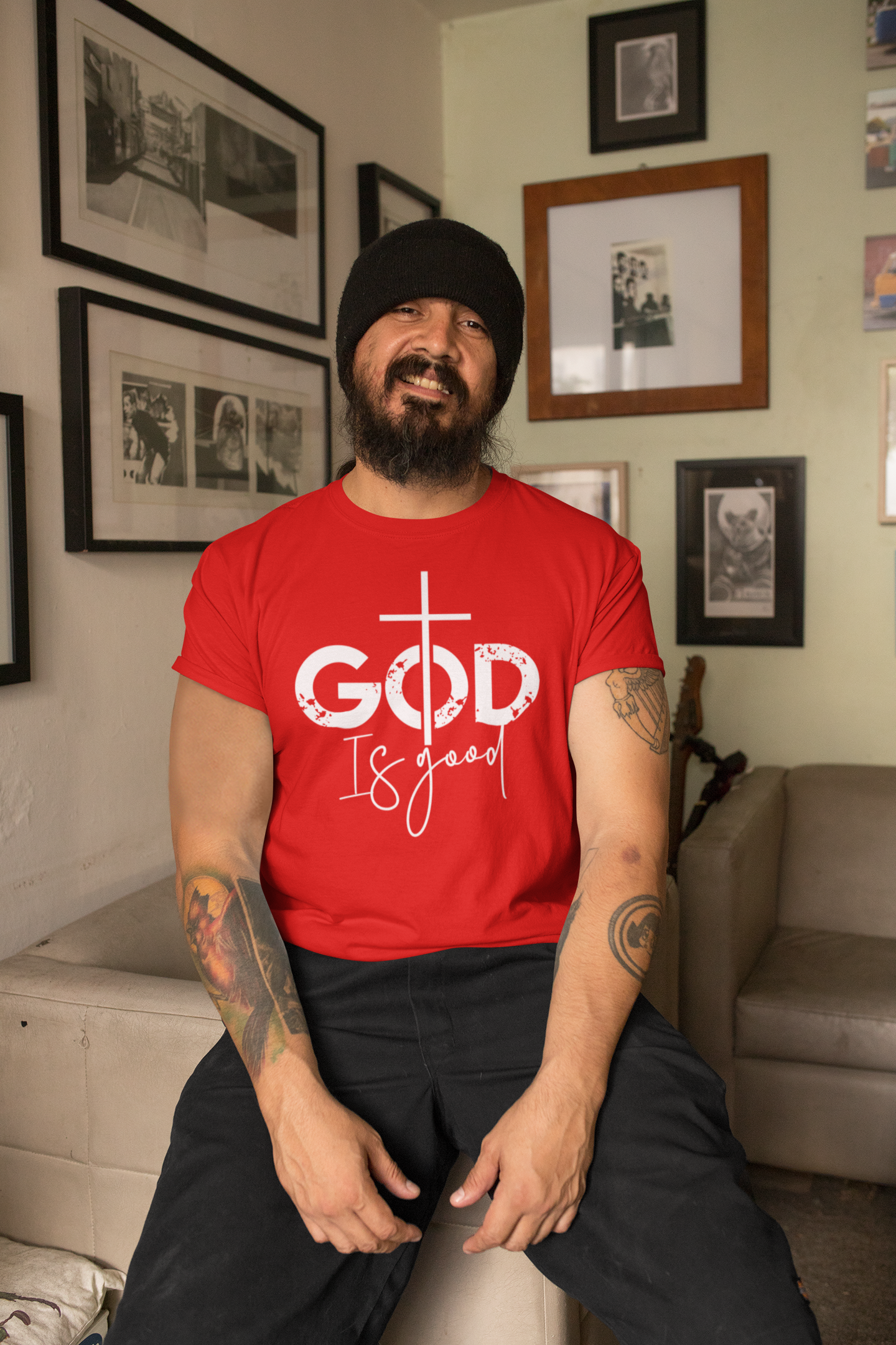 God Is Good Unisex Heavy Cotton Tee - Faith-Based Graphic T-Shirt - River Front Creations Store