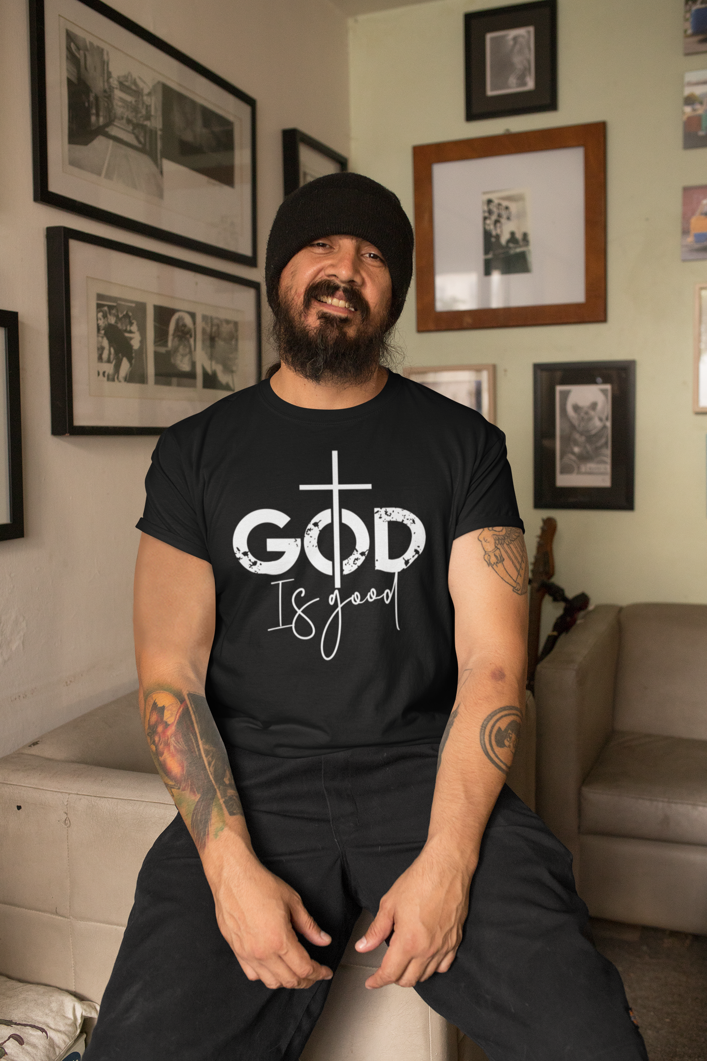 God Is Good Unisex Heavy Cotton Tee - Faith-Based Graphic T-Shirt - River Front Creations Store