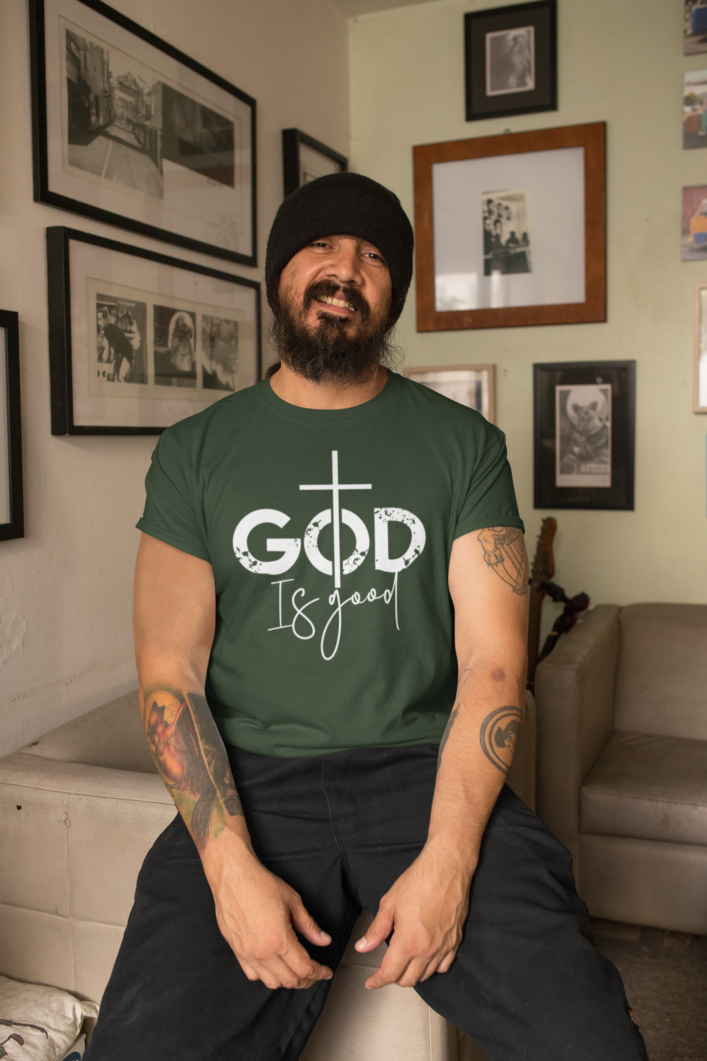 God Is Good Unisex Heavy Cotton Tee - Faith-Based Graphic T-Shirt - River Front Creations Store