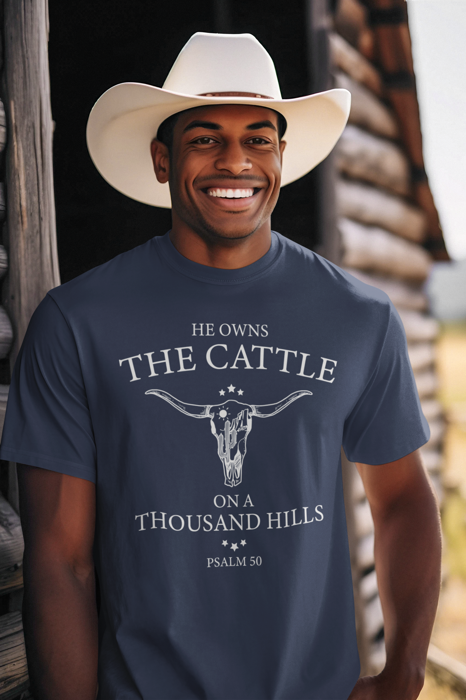 He owns the cattle on a thousand hills - Unisex Heavy Cotton Tee - River Front Creations Store