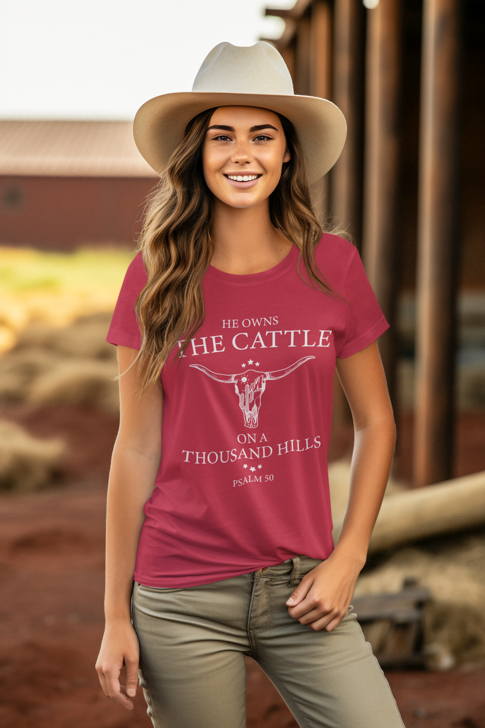 He owns the cattle on a thousand hills - Unisex Heavy Cotton Tee - River Front Creations Store
