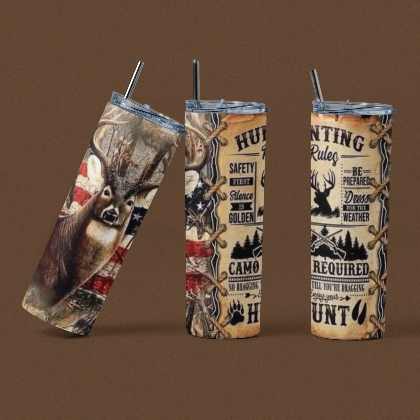 Hunting Rules Stainless Steel Skinny Tumbler - River Front Creations Store