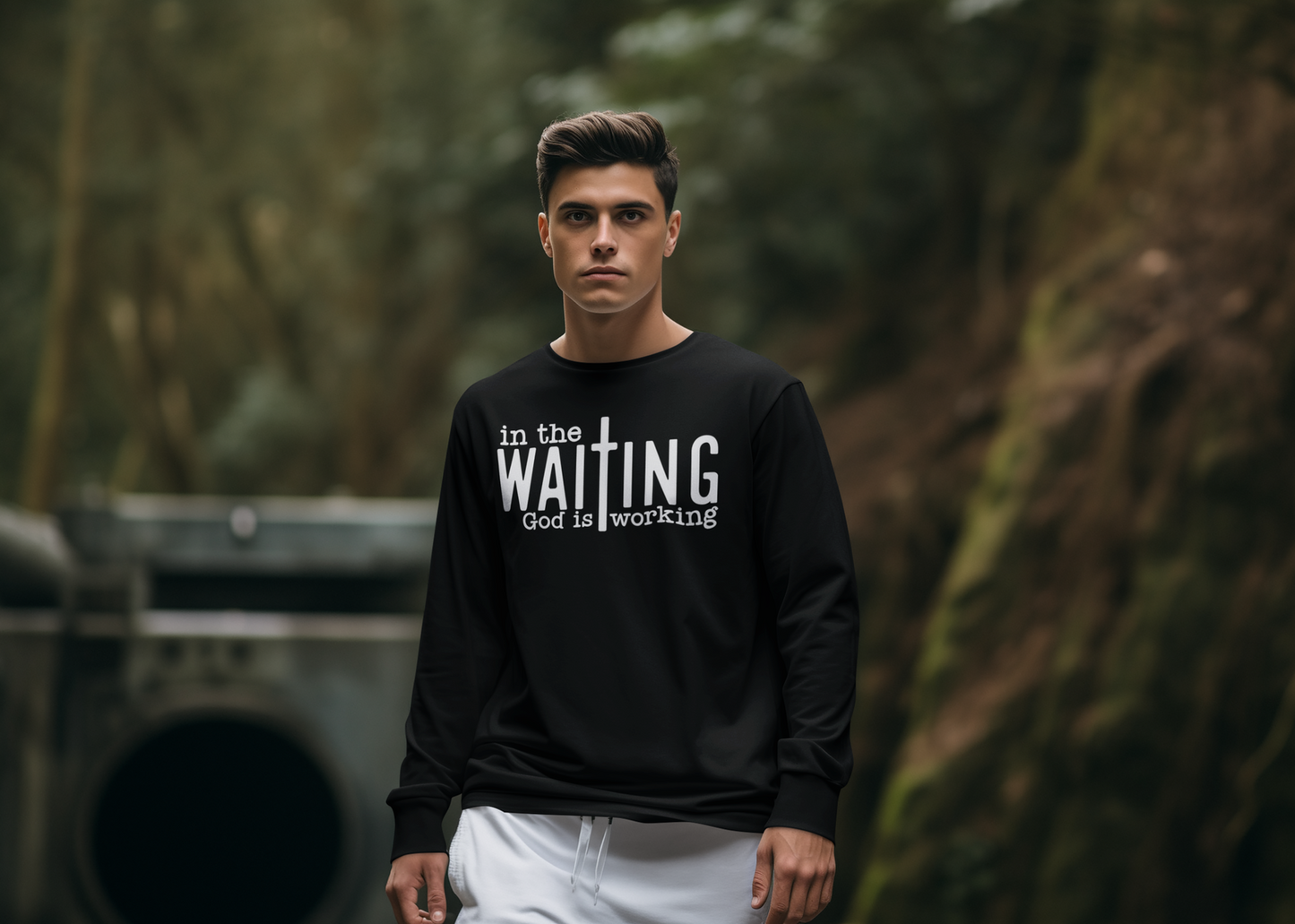 In the waiting God is working - Unisex Cotton Shirt - River Front Creations Store