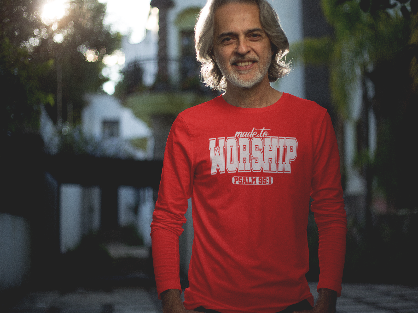 Made to Worship Long Sleeve Tee - Psalm 95:1 Unisex Cotton Shirt - River Front Creations Store