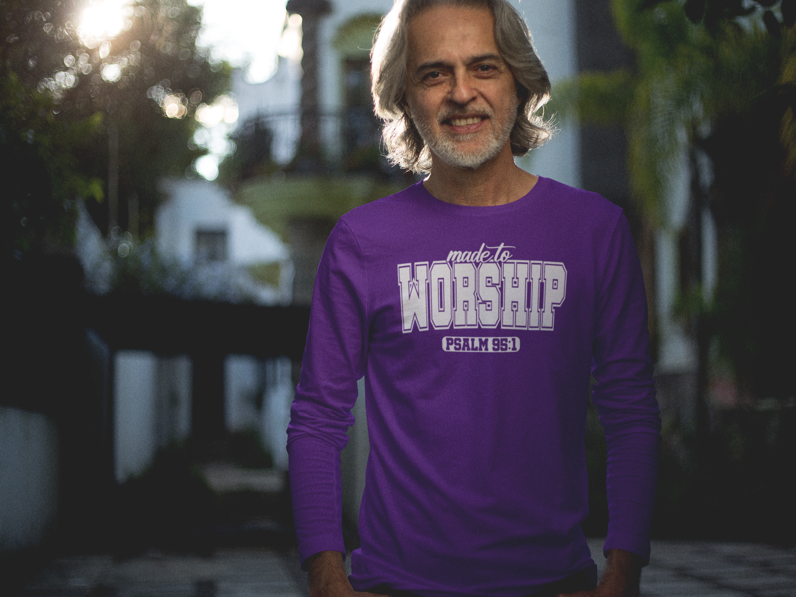 Made to Worship Long Sleeve Tee - Psalm 95:1 Unisex Cotton Shirt - River Front Creations Store
