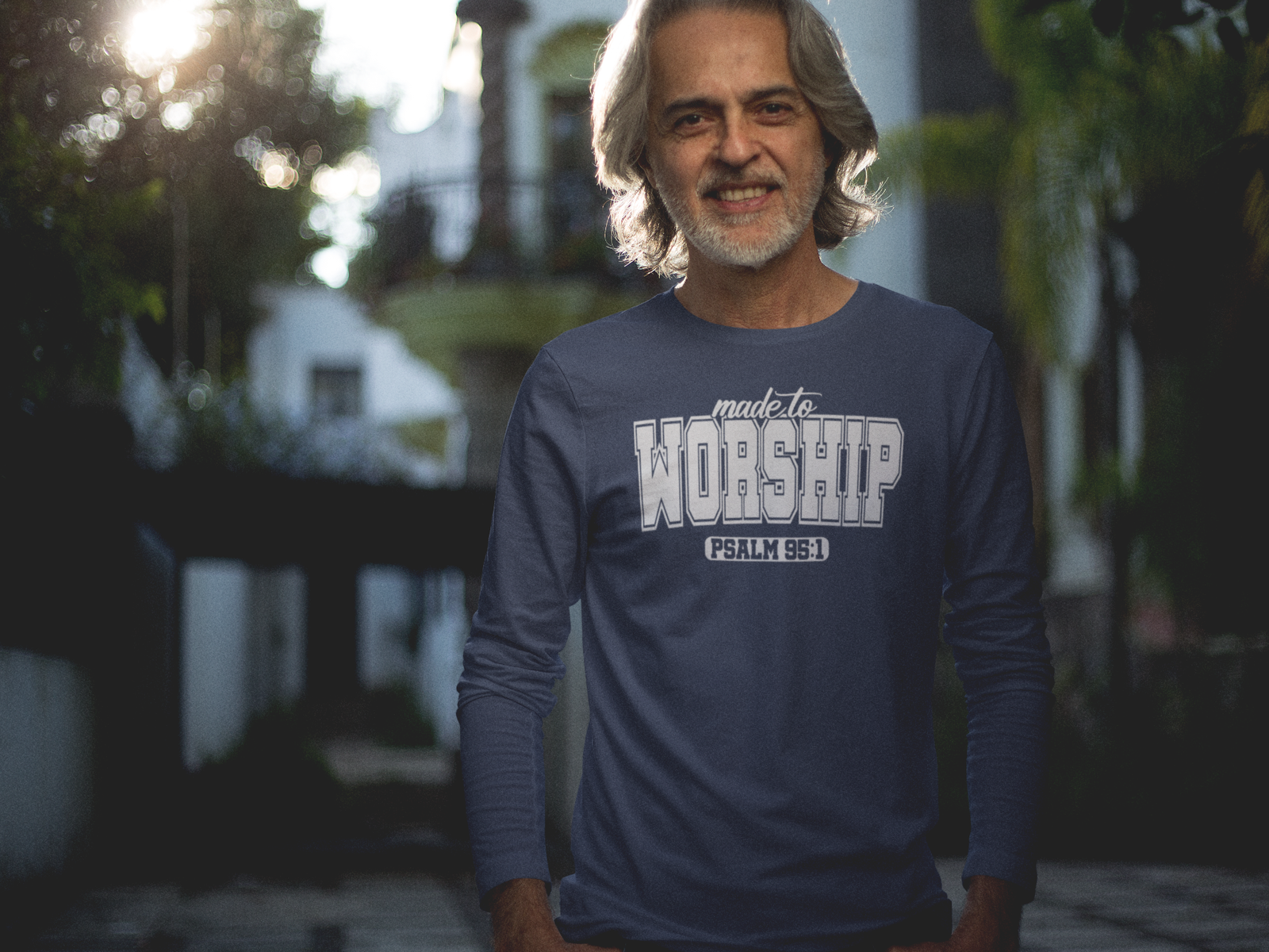 Made to Worship Long Sleeve Tee - Psalm 95:1 Unisex Cotton Shirt - River Front Creations Store