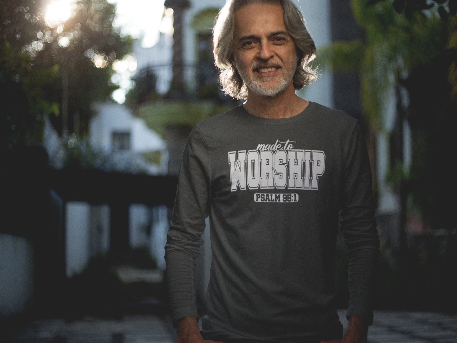 Made to Worship Long Sleeve Tee - Psalm 95:1 Unisex Cotton Shirt - River Front Creations Store