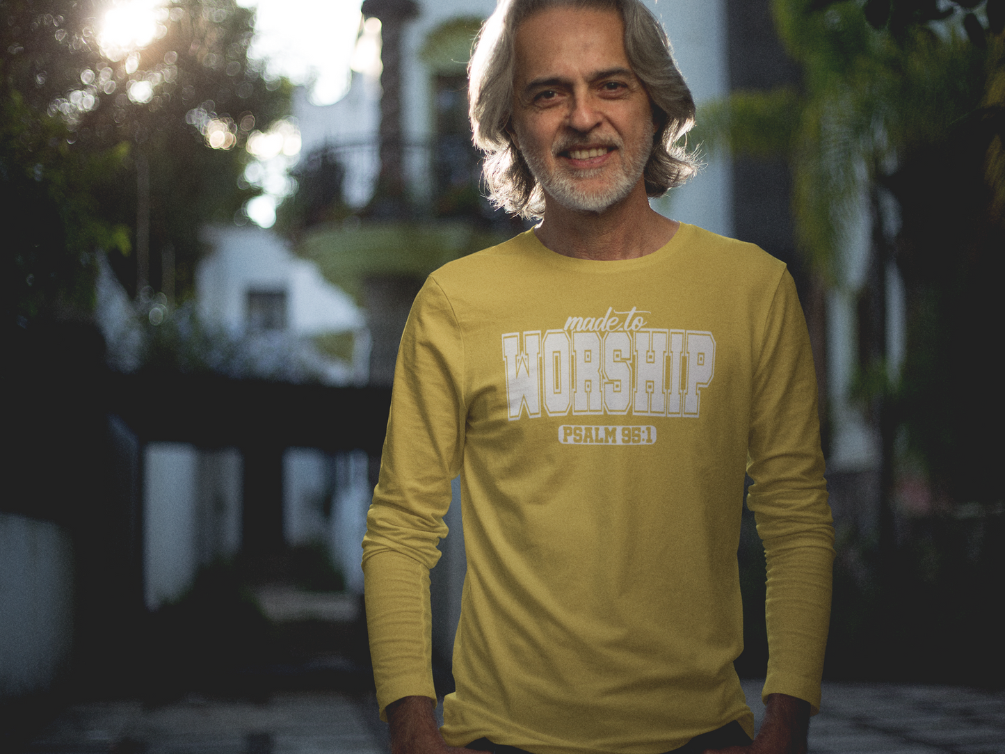 Made to Worship Long Sleeve Tee - Psalm 95:1 Unisex Cotton Shirt - River Front Creations Store