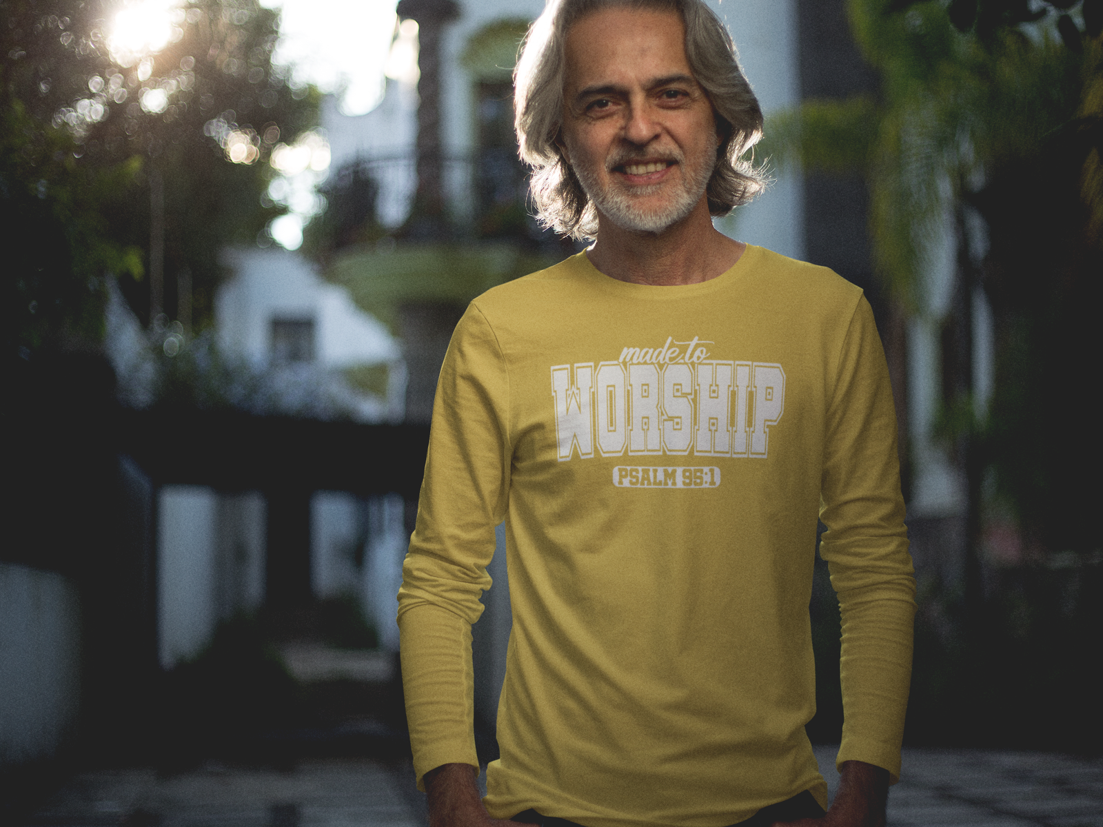 Made to Worship Long Sleeve Tee - Psalm 95:1 Unisex Cotton Shirt - River Front Creations Store
