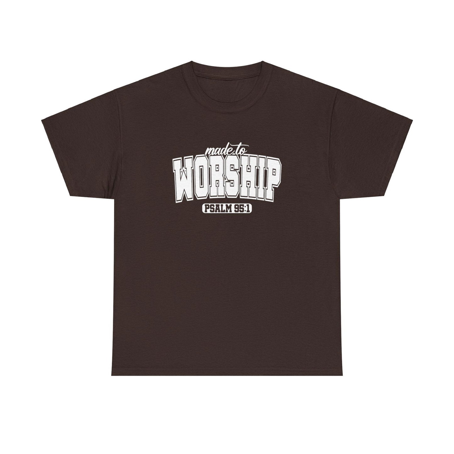 Made to Worship Unisex Heavy Cotton Tee - Psalm 95:1 Inspirational Shirt - River Front Creations Store