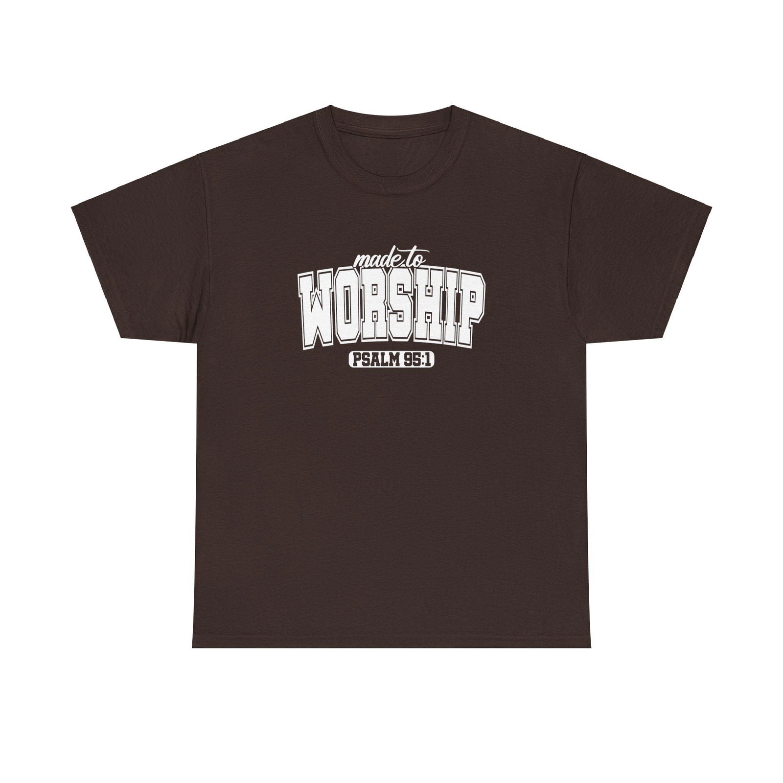 Made to Worship Unisex Heavy Cotton Tee - Psalm 95:1 Inspirational Shirt - River Front Creations Store