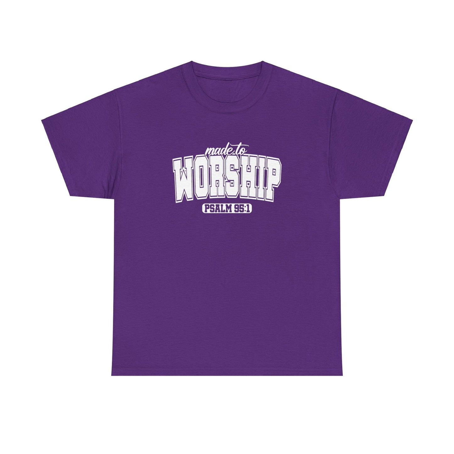 Made to Worship Unisex Heavy Cotton Tee - Psalm 95:1 Inspirational Shirt - River Front Creations Store