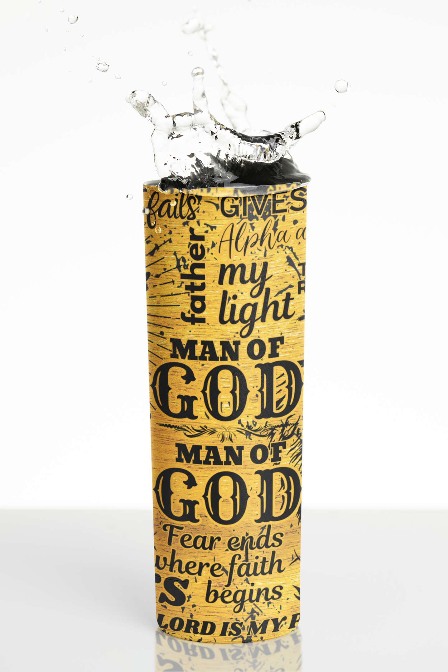 Man of God Skinny Tumbler, Man of God Sublimation, Christian Design, Man of Faith - River Front Creations Store
