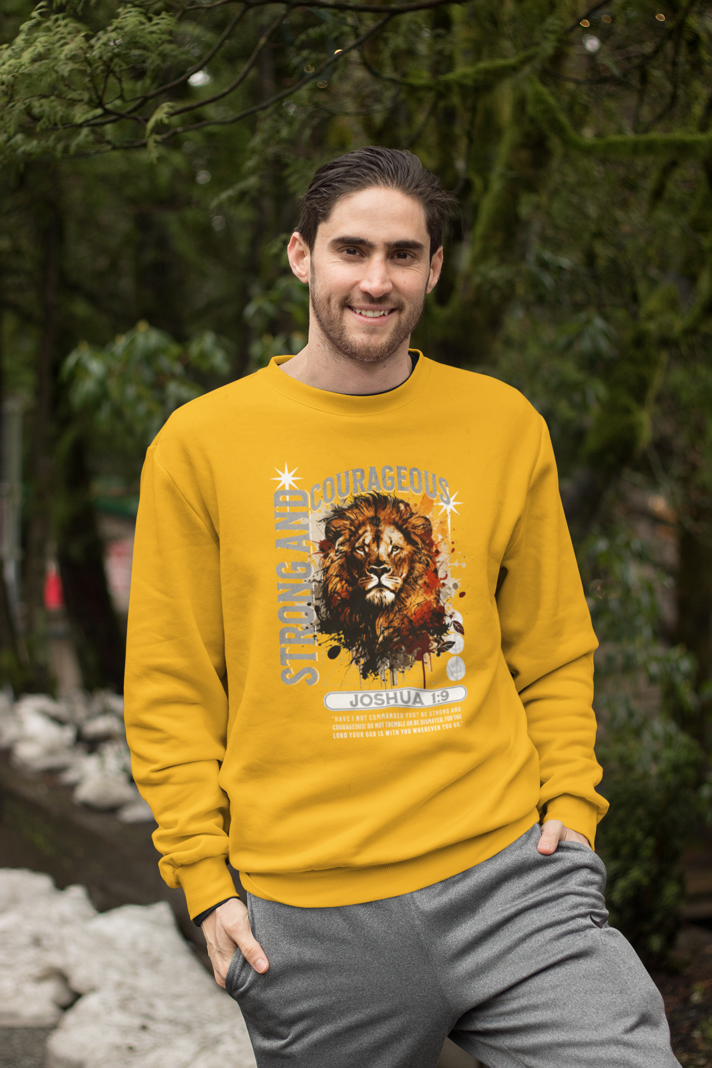 Strong and Courageous - Joshua 1:9 Sweatshirt - River Front Creations Store